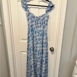 Blue floral maxi dress from pink blush
